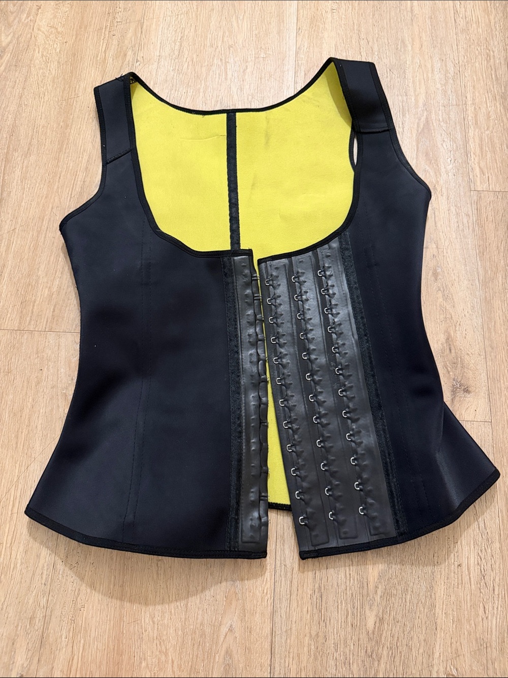 Ann Michell Black Waist Trainer Vest with Yellow Lining